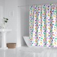 thumbnail image 2 of Colorful Gradient Dinosaurs Silhouettes Pattern Shower Curtain 72"x84" ,Bathroom Decorative Shower Curtains Set with 12 Hooks,Modern Waterproof Washable Shower Curtain, 2 of 6