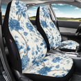 thumbnail image 3 of POLERO Blue Peony Car Seat Cover Polyester Fabric Stretch Waterproof, Set of 2 Auto Seat Protectors for Vehicle Interior, 3 of 12