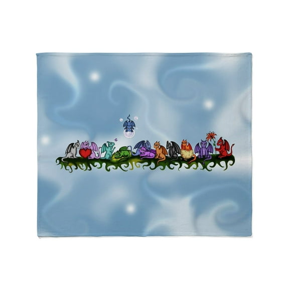 CafePress - Many Cute Dragons Sky Throw Blanket - Soft Fleece Throw Blanket, 50"x60" for All Ages