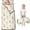 Monochrome Cat and Flower Beige, variant on Lucky Cat Red Pattern Teens Toddler Nap Mat with Pillow, Sleeping Mat Bag for Preschool Daycare 59"x22"
