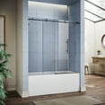 thumbnail image 3 of Sunny Shower Black Finish 60" W x 62" H Frameless Sliding Tub Door with 3/8" Clear Glass, 3 of 10