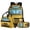 Cartoon Car, variant on 3-in-1 School Backpack Set Orange Truck Flame Print Kids Backpack with Lunch Bag and Pencil Case, Lightweight Bookbag for Boys Girls Elementary Middle School