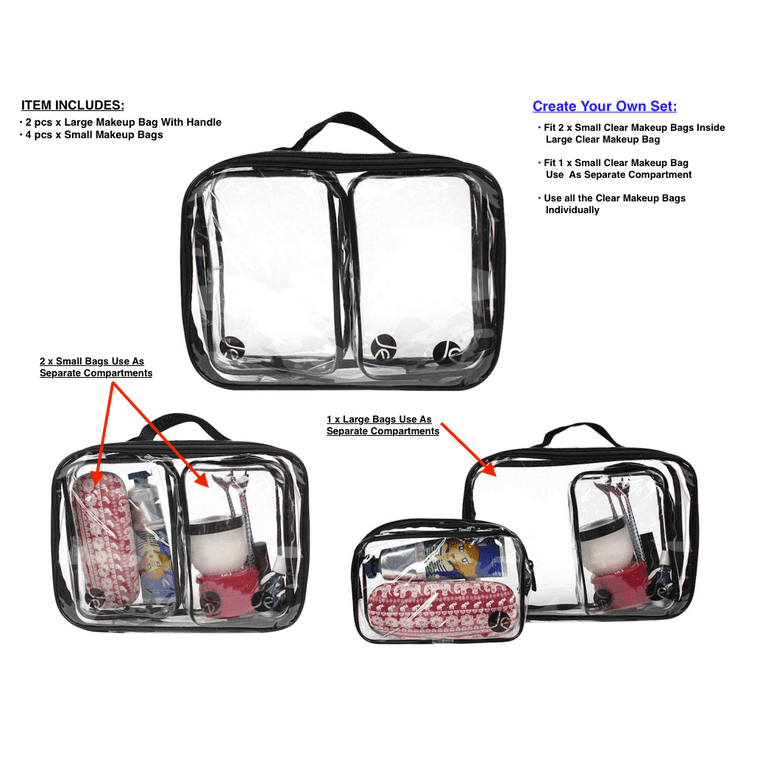 JAVOedge Clear PVC Cosmetic Makeup Organizer Travel Toiletry Bag