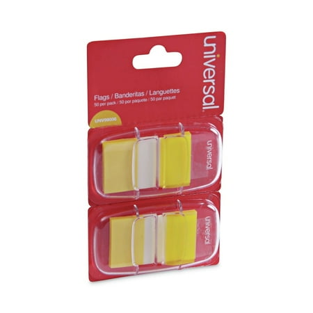 Universal UNV99006 Page Flags - Yellow (50 Flags/Dispenser, 2 Dispensers/Pack)
