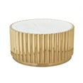 thumbnail image 1 of Benzi Coffee Table with Faux Marble Top and Stainless Steel Base, 1 of 3
