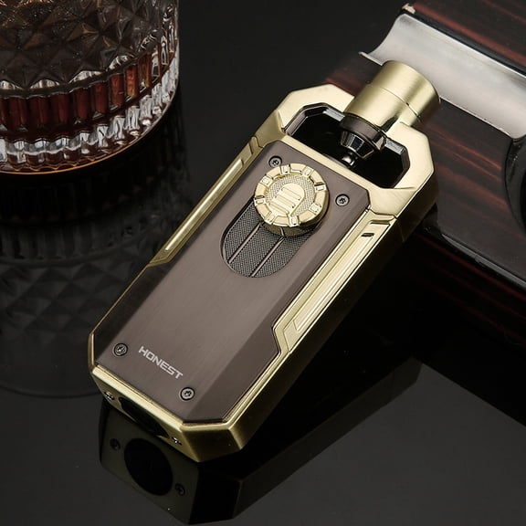 New Metal Blue Flame Inflatable Windproof Lighter Durable Creative Cigar Lighter Smoking Accessories Wholesale