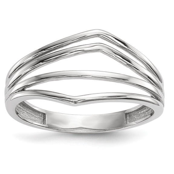 14k White Gold Polished 4-bar Ring - 2.0 Grams - Size 7.00