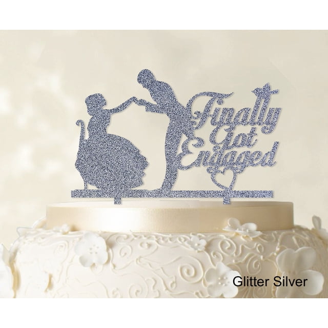 Finally Got Engaged Couple Cake Topper Wedding Cake Topper Color Option Available 6-8 Inches Wide