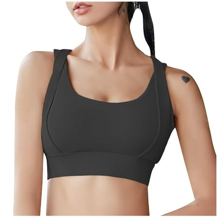 ATOYSOY Women s Everyday Bra Sports Bra Yoga Running Activewear Thin Lightly Slim Basic Tank Tops Push Up Bralette Underwear Teens Comfort Bra Clearance Breathable Black L
