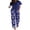 Blue-navy Flamingo, variant on Ekouaer Pajama Sets for Women Round Neck Pjs Short Sleeve Sleepwear with Long Pants Loose Lounge Sets