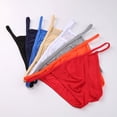 thumbnail image 4 of Ropa interior sexy para hombre con cintura baja y caderas expuestas, bikini sexy con forma de U y triángulo pequeño, 4 of 6