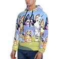 thumbnail image 3 of Lsque Bluey Pattern Casual Men's Hoodie,Hooded Sweatshirt with Kangaroo Pocket,Pullover Hoodie-Large, 3 of 8