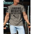 thumbnail image 3 of Gymish Loading Weights Is My Cardio Gym T-Shirt for Men – Funny Motivational Workout Shirt, Athletic Fitness Wear, Warm Grey with Sleeve Logo, Large, 3 of 6