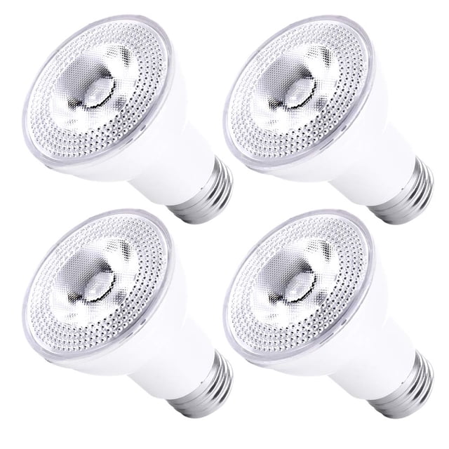 Bombillas LED LumStory PAR20, 7 W, 3000 K, luz blanca cálida regulable, paquete de 4