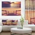 thumbnail image 1 of Wood Boardwalk in Beach at Evening - Bridge Canvas Art Print, 1 of 3