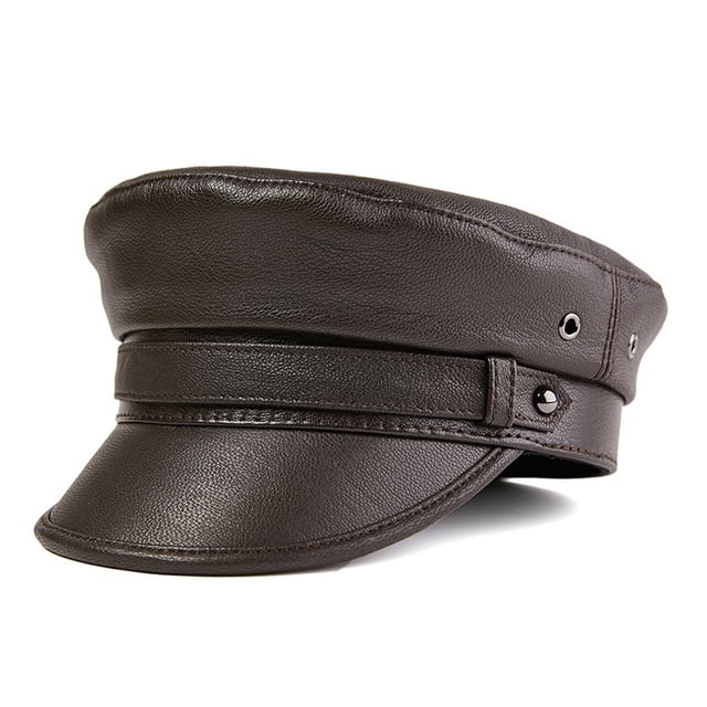 Casquette de Mode pour Femmes en Cuir PU Visière Béret Automne