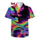 thumbnail image 5 of Camisa con estampado de pigmento en 3D para hombre, camisa informal de moda de manga corta con botones, camisas y blusas de talla grande para hombre, 5 of 5