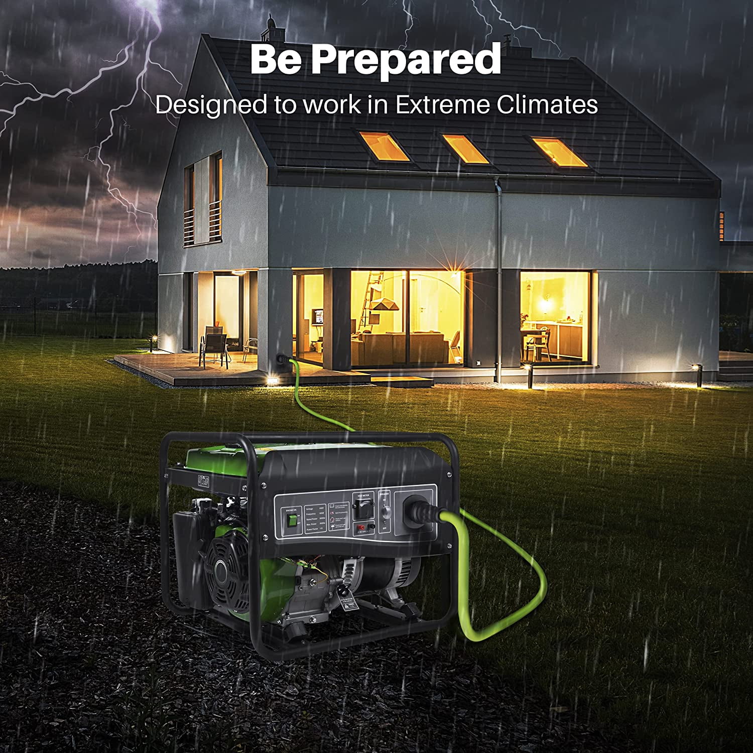 GearIT 50 Amp Generator Cord Extension, Inline NEMA 14-50P to SS2-50R Twist Lock Connector STW 6/3+8/1 AWG 125/250V for 50A Power Inlet Box, RV, 10ft
