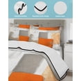 thumbnail image 4 of Burnt Orange Grey Twin XL Size Down Alternative Comforter, Lightweight Comforter Quilt Bedding Set with Pillow Shams Modern Oil Painting Art Abstract All Seasons Bed Comforter Duvet Insert 68"x98", 4 of 7