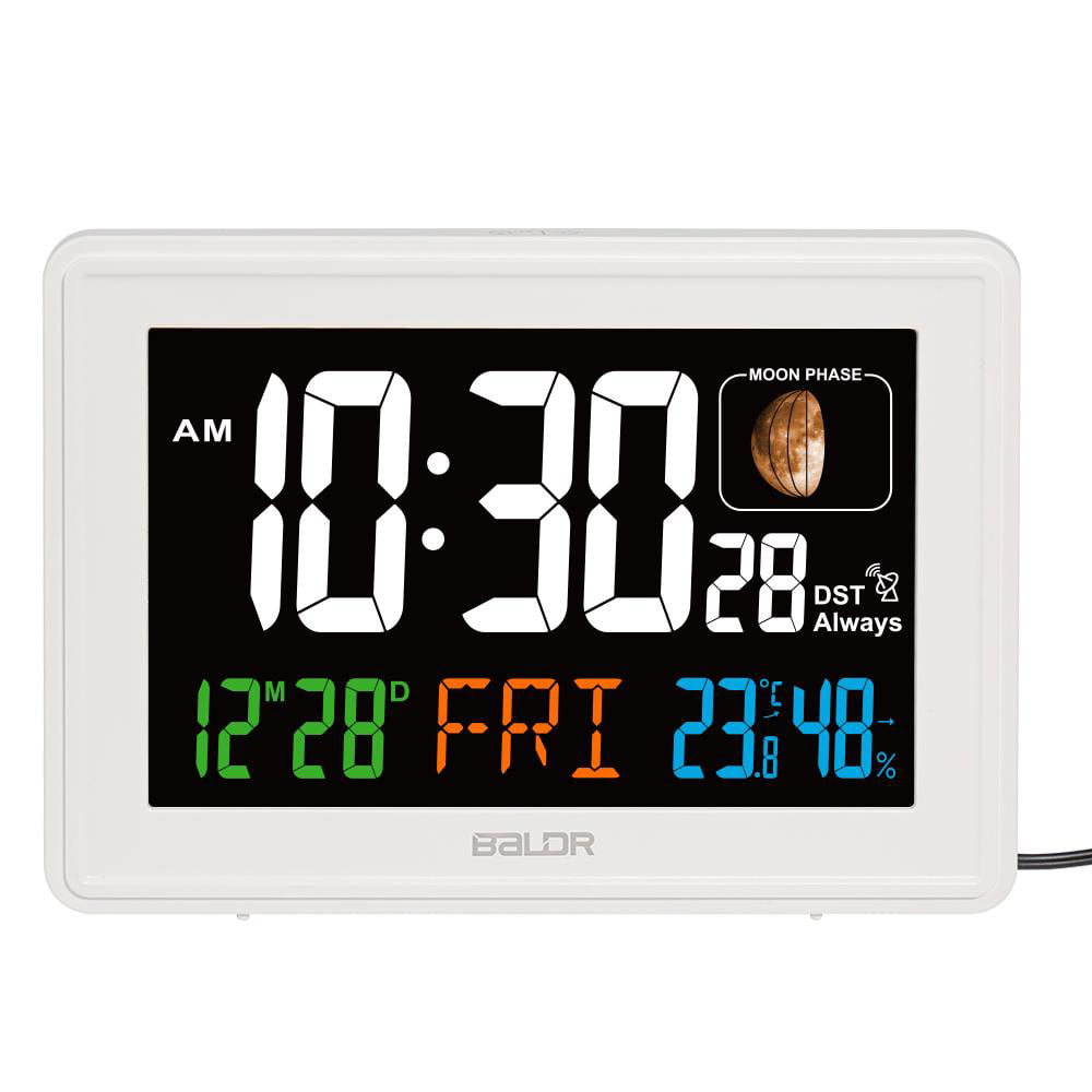 La Crosse Technology WT-8005U-S Atomic Digital Wall Clock with Indoor 