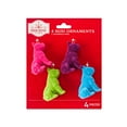 MultiColor Flocked Bulldog Mini Ornaments, 4 Count, by Holiday Time