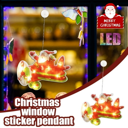 

〖Jisuan〗Home Decoration Christmas Wall Window Glass Led Lamp Sucker Decoration Pendant
