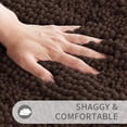 thumbnail image 4 of U Shaped Toilet Bath Rug, Luxury Chenille Contour Mat for Bathroom, Soft Comfortable Shaggy Commode Rug, Water Absorption, Non-Slip, Extra Thick, Machine Wash, 24 x 24 Inch,Brown, 4 of 6
