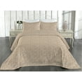thumbnail image 2 of Ambesonne Coastal Quilted Bedspread Set 3 Pcs, Summer Seashells Pattern, Twin, Tan and White, 2 of 4