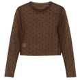 thumbnail image 6 of Conairie Women Long Sleeve Shirts Slim Polka Dot Print Crew Neck T Shirts Lightweight Summer Spring Tunic Tops Brown L, 6 of 8
