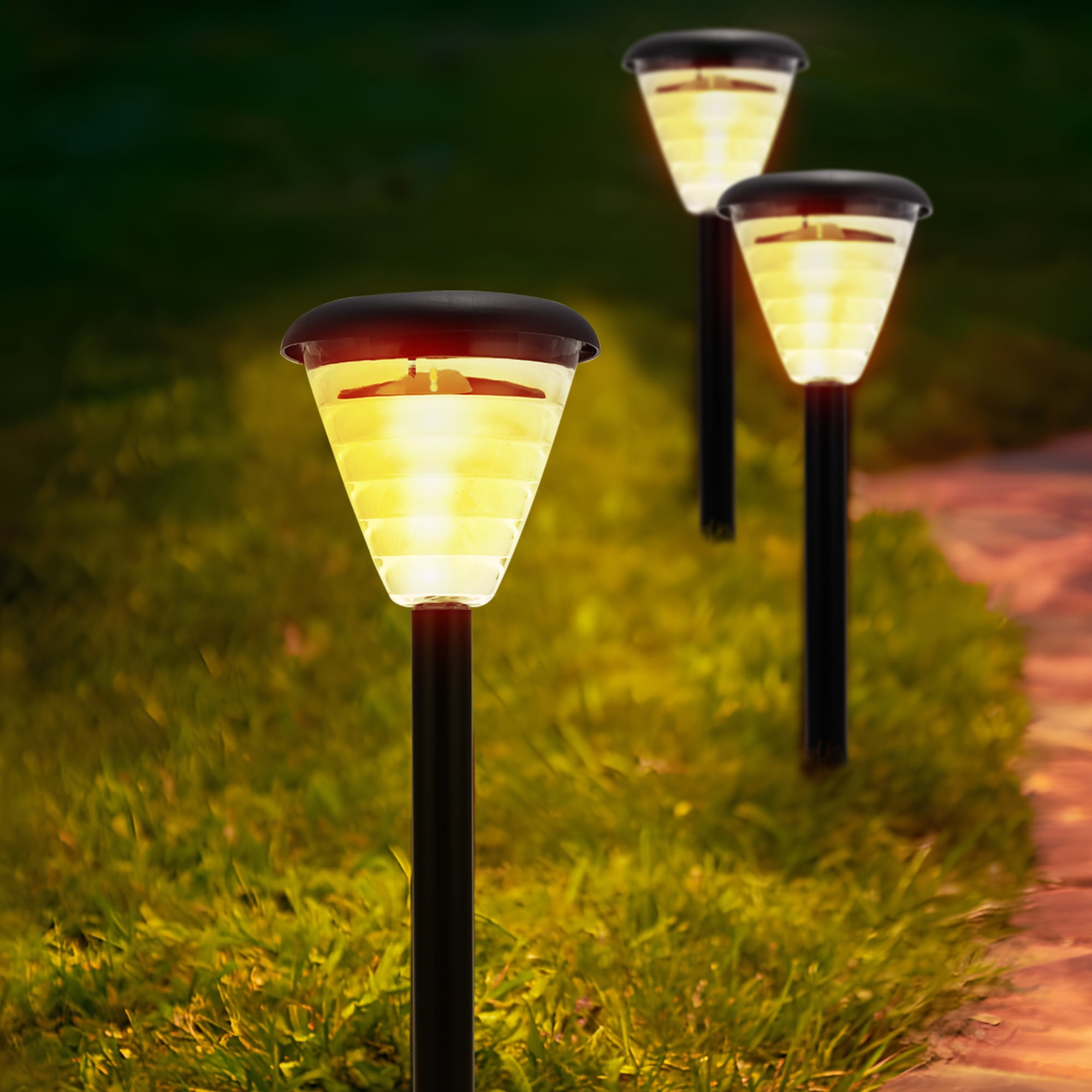 YANSUN Solar Pathway Lights Decorative 2 Pack Waterproof Outdoor
