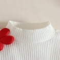 thumbnail image 4 of Wdgfv Girls Outfits Sets Long Sleeve High Neck Embroidered Ribbed Top With Button Shorts Winter Fall Casual School Party Outfit For Toddler Baby 6 Months To 3 Years Red 6-9 Months, 4 of 9