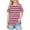 Pink, variant on Efsteb Girls Tops Short Sleeve Striped Print Casual Soft Crew Neck Comfy Lightweight Cold Shoulder Tunic Shirts for Parties(Army Green,4 Years)