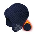 thumbnail image 1 of Women Men Hat Snowflake Print Unisex Fleece Ear Protection Thickened Cold-proof Knitted Striped Texture Lady Beanie for Students, 1 of 9