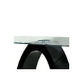 thumbnail image 3 of Contemporary Tempered Glass Top Sofa Table with O Shape Base, Black, 3 of 5