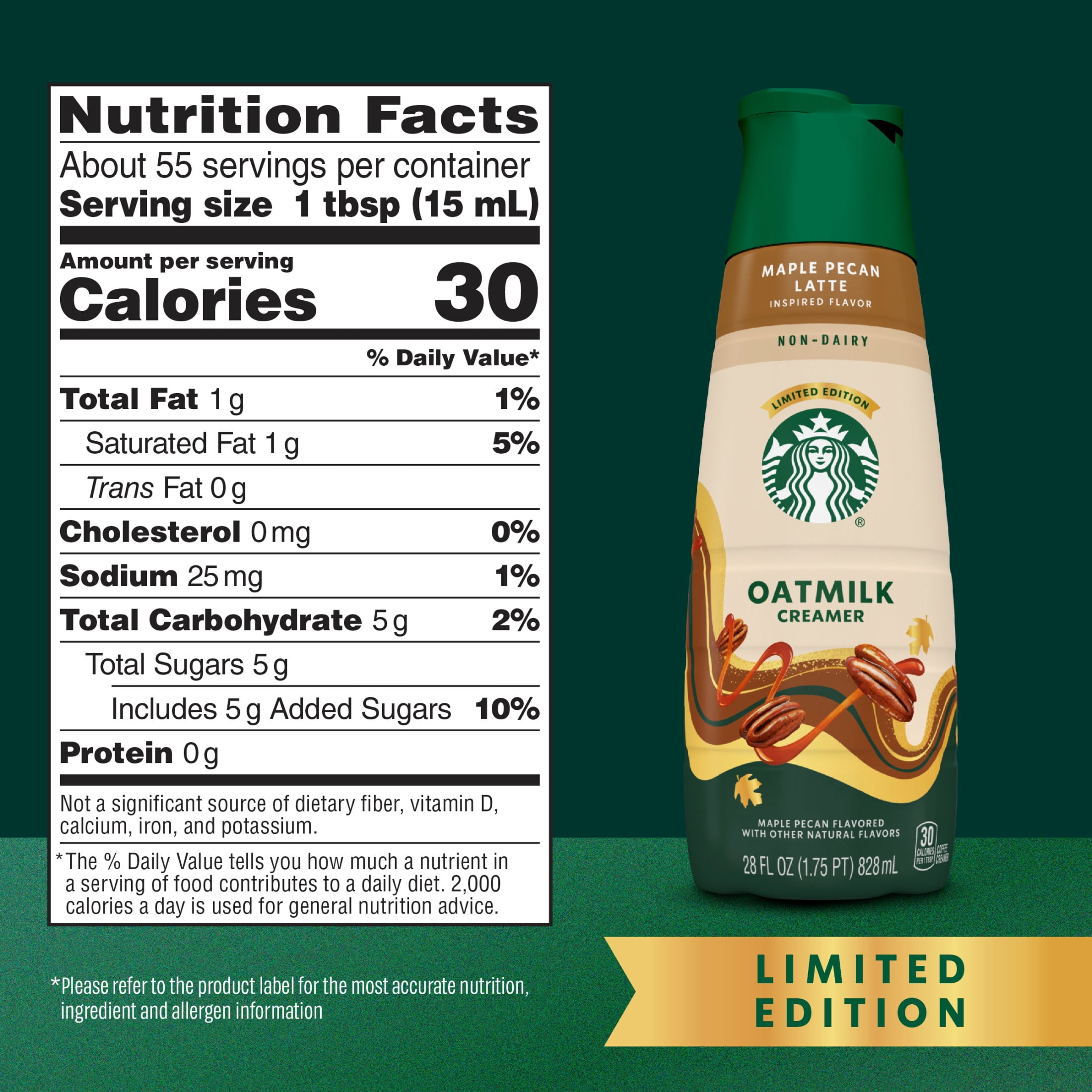 Starbucks Maple Pecan Latte Inspired Non-Dairy Creamer, 28 fl. oz. Bottle 28 fl oz
