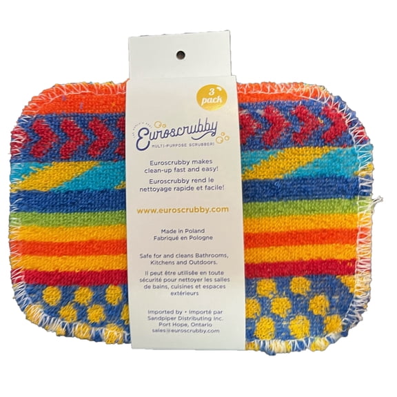 EuroScrubby Multi Surface Stove Top Kitchen Cleaning Cloths & Wipes, Multicolor, 3 Count