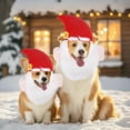 thumbnail image 2 of Dog Christmas Hat Pet Santa Claus Hat with Ears And Beard Xmas Costume Headgear for Small Dogs Cats Festive Dress-up Accessories, 2 of 7