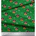 thumbnail image 3 of Soimoi Green Modal Satin Fabric Musical Notes,Dot & Goggles Fashion Printed Craft Fabric by the Yard 42 Inch Wide, 3 of 3