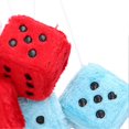 thumbnail image 2 of 6 Pairs Car Rearview Mirror Hanging Plush Dice with Dots for Interior Car Decoration Ornaments, 2 of 4