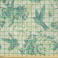 thumbnail image 2 of Ambesonne Vintage Rose Fabric by the Yard Microfiber, Grunge Bird and Leaves, 2 Yards, Eggshell Seafoam, 2 of 2
