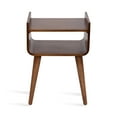 thumbnail image 5 of Kate and Laurel Quilby Mid-Century Living Room Side Table with Storage, 18 x 14 x 27, Walnut Brown, Wooden Bedroom Nightstand with Tapered Legs and Bedside Table Storage, 5 of 8