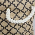thumbnail image 2 of Design Imports Burlap Bin Lattice Black Rectangle Medium, 16"x10"x12", Printed Jute, Black, 2 of 3