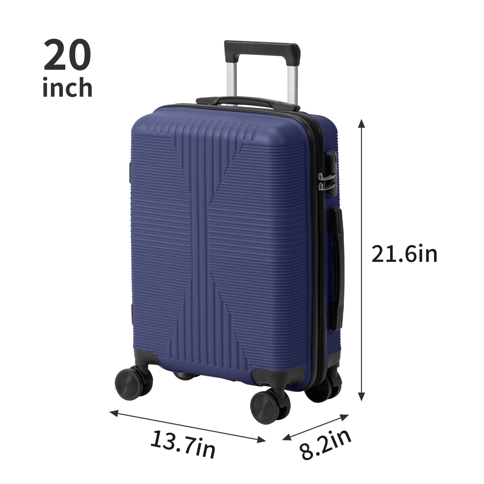 3 Piece Luggage Set 20/24/28 Inch 360 Silent Spinner Wheels Hard Shell Suitcase for Family Business Travel