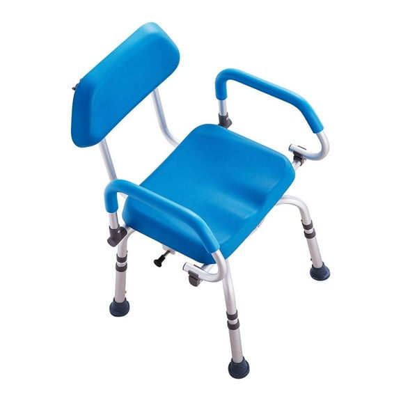 Swivel Shower Chair 360 Degree, Adjustable Shower Seat with Pivoting Arms & Padded Bath Seat for Inside Shower or Tub, Non-Slip Rotating Bathtub Chair for Elderly Disabled, 300lb Capacity Default