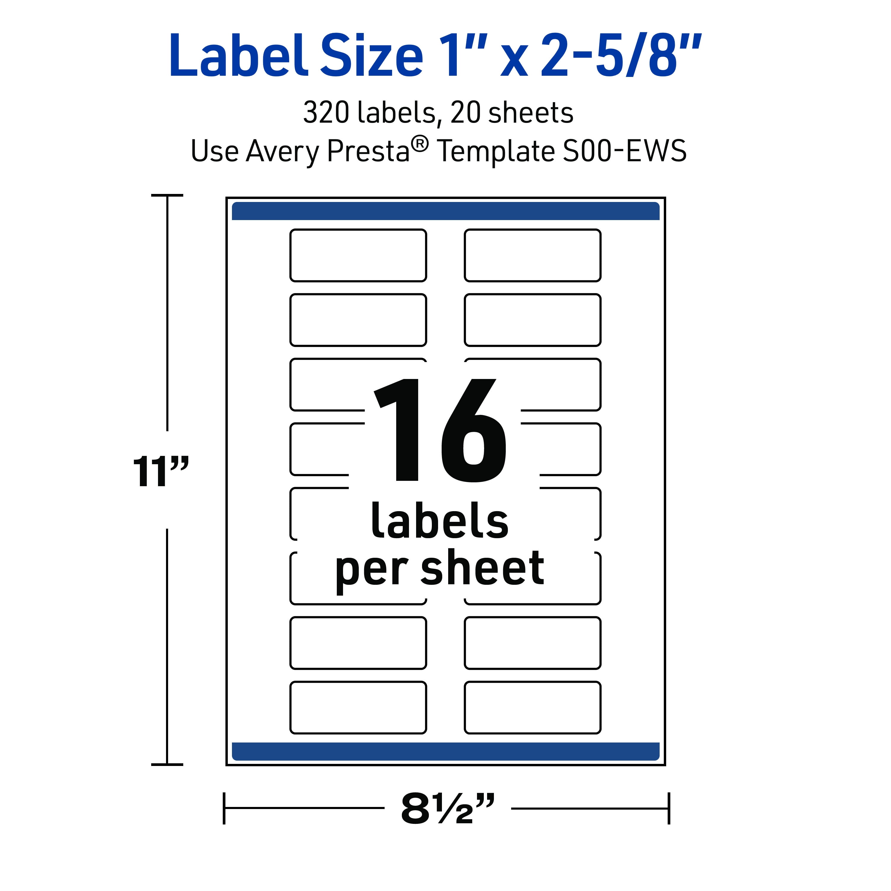 Avery Address Labels, 1" x 2-5/8", Matte White, Gold Lace Trim