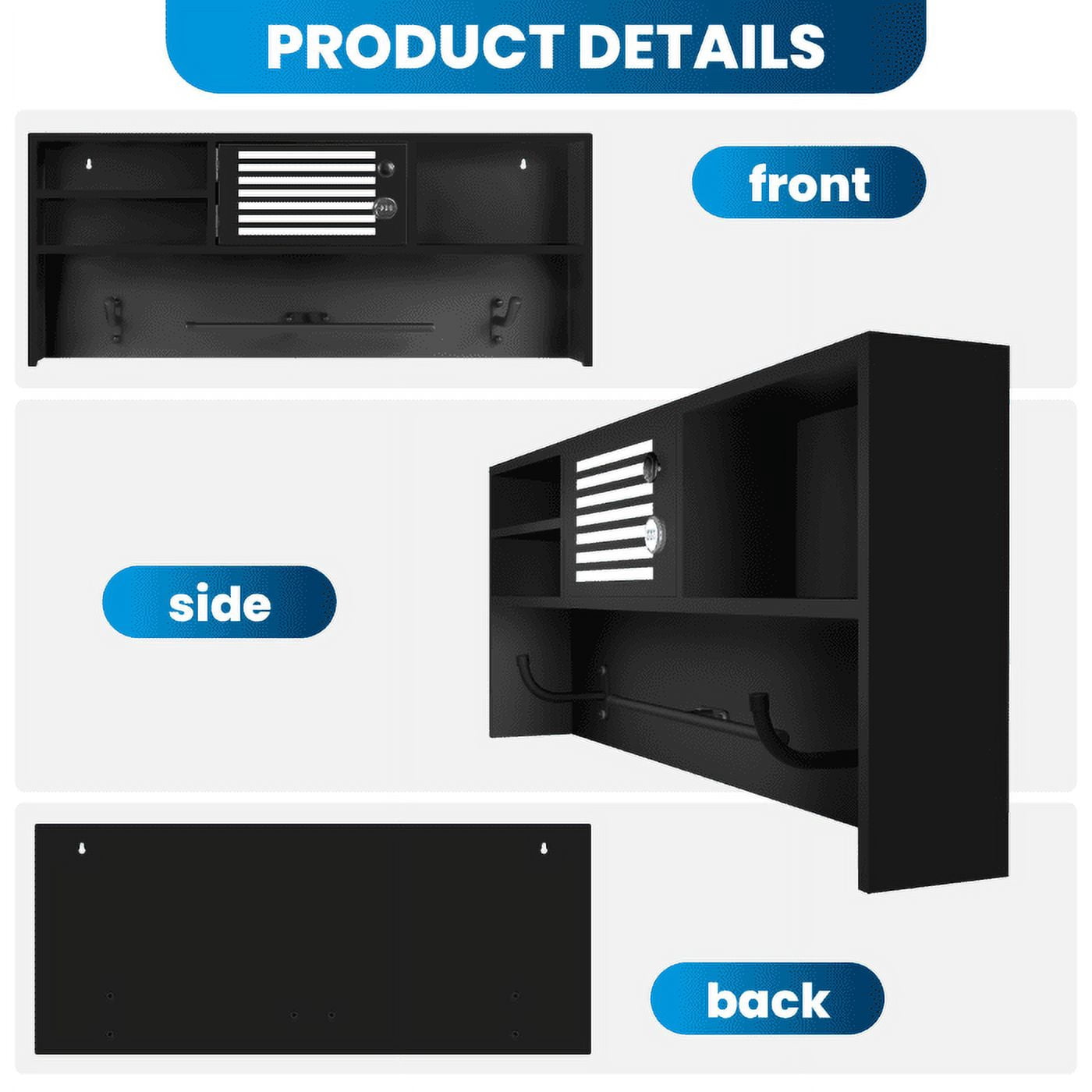 ​Heavy-Duty Police Equipment Hanger, Wall Mounted Metal Gear Stand with Combination Lock, Rustproof Design for Outdoor Use, Offices, Patrol Cars