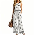 thumbnail image 2 of TEAJOPSUU Womens 2 Piece Boho Floral Sets Loose Sleeveless Crew Neck Tank Tops Wide Leg Drawstring Waist Pants with Pockets Macthing Outfits White, 2 of 5