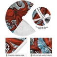 thumbnail image 2 of FMSHPON Wavy Red Octopus Xmas Christmas Tree Skirt Stand Mat for Holiday Party Decoration Indoor Outdoor 48 inches, 2 of 6