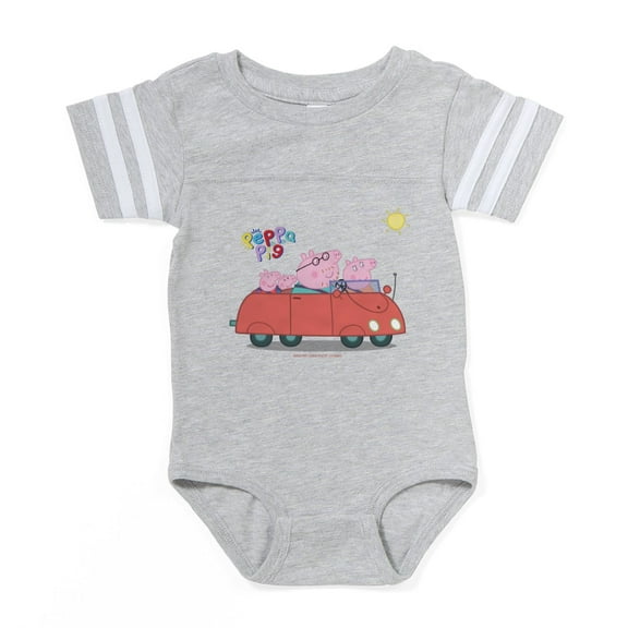 CafePress - Peppa Pig Family Drive - Cute Infant Baby Football Bodysuit