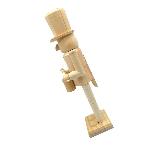 HONMEET Beige Wooden Nutcracker Puppet Blank Christmas Ornament Decoration for Holiday Crafts